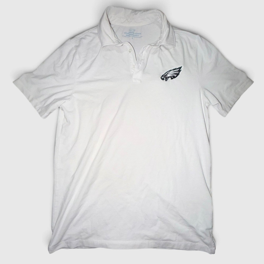 Vineyard Vines Mens Philadelphia Eagles Edgartown Polo Shirt White Small NFL